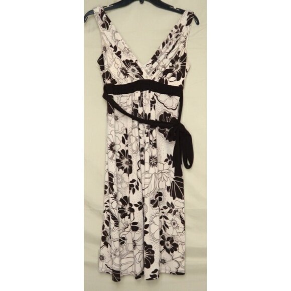 B. Darlin Dresses & Skirts - B. Darlin Sleeveless Midi Dress Tropical Floral Cream Brown EUC Women's Size 5/6